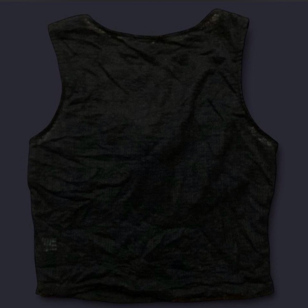 S | Heart and Hips floral black cropped tank top blouse with tie front - Picture 4 of 4